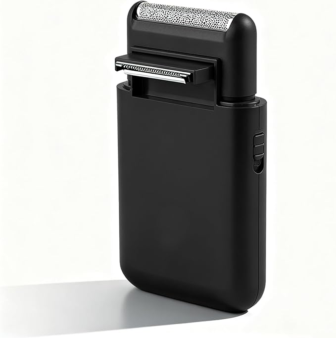 LinMei Men's Foil Shaver - USB Rechargeable Mini Portable Electric Shaver, Multifunction Stubble Trimmer with Pop-Up Sideburn Razor, Sensitive Skin Friendly for Beards, Ideal for Travel/Gym/Home