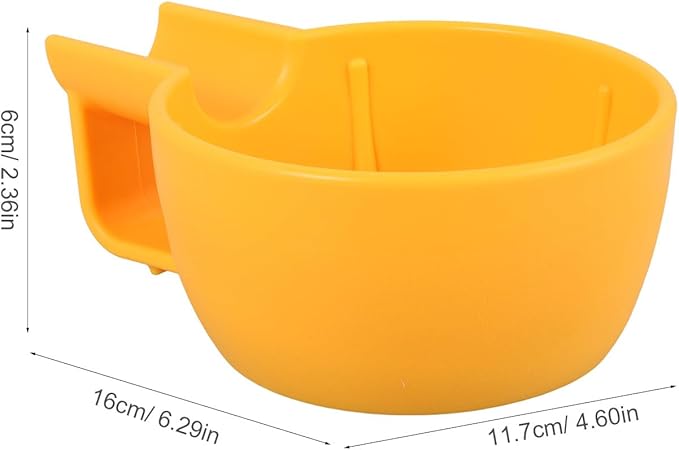 NOLITOY Shaving Soap Bowl for Men Small Plastic Shave Bowl Wide Mouth Thickened Anti-fall Design Decorative Yellow Shaving Cream Cup and Barber Use