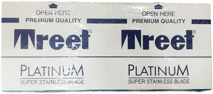 Treet Platinum Super Stainless Double Edge Razor Blades, (100 Blades)