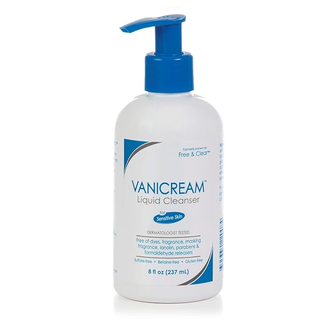 Vanicream Sensitive Skin Hair Gel 7 Oz and Facial Cleanser 8 Oz Bundle