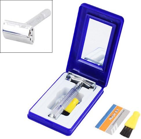 Nanjie NJ-997III Traditional Style Double Edge Blade Hair Shaving Remover Cleaner for Man-Silvery
