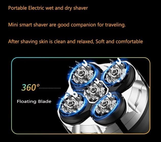 Head Shavers for Bald Men 5D Detachable Magentic Head Shaver Wet Dry Waterproof Cordless Type C Electric Razor Bald Head Shaver IPX8 Close Head Shaving Machine Rechargeable LED