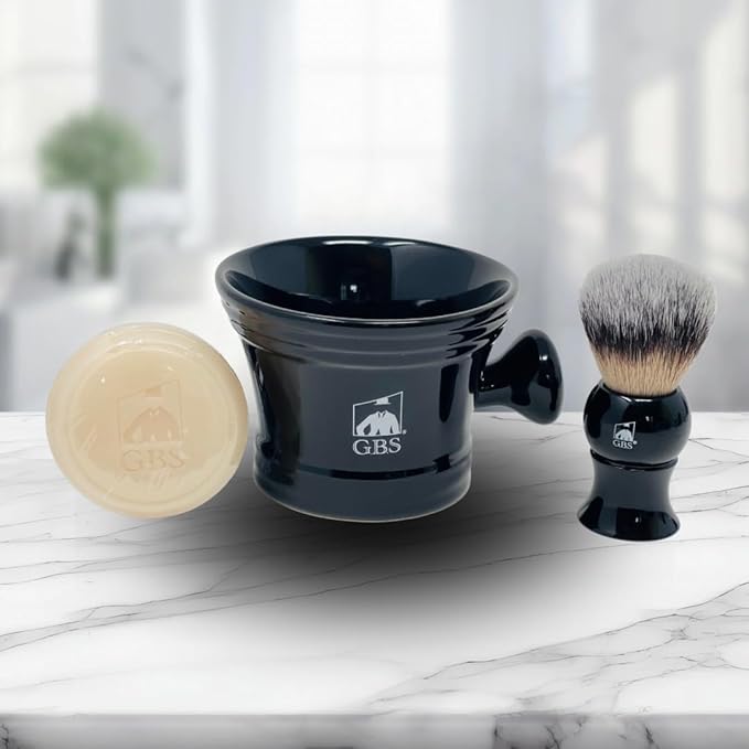 GENTS Professional Straight Razor Shaving Kit - Complete 7-Piece Gift Set with Leather Strop & Ceramic Bowl