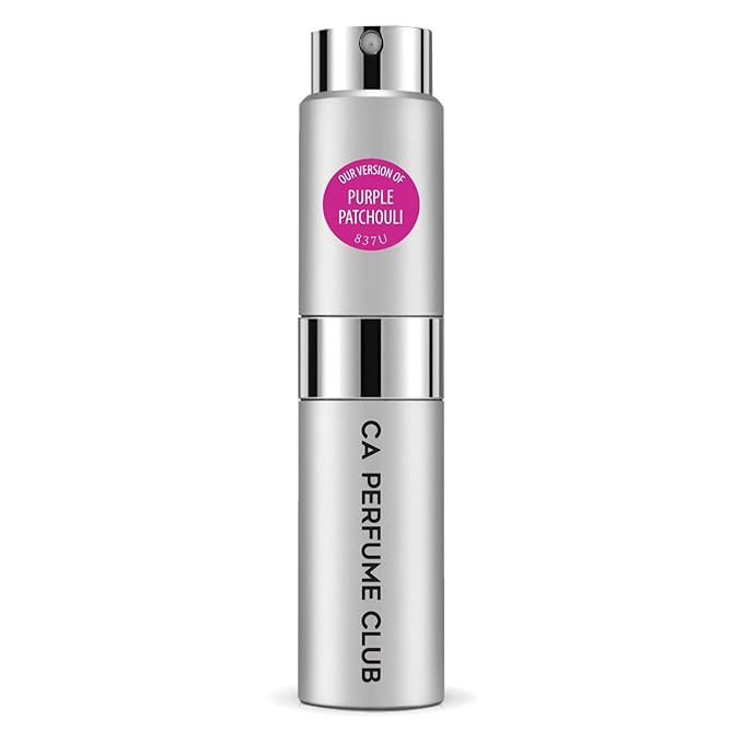 CA Perfume Impression of Purple Patchouli for Women and Men Floral Woody Musk Scent Long Lasting Unisex Fragrance Eau De Parfum Travel Size Refillable Atomizer Spray 0.27 Fl Oz 8ml