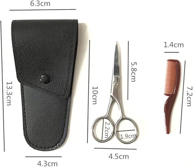 NOLITOY 3sets Stainless Steel Eyebrow Scissors Mustache Trimming Shears Brow Grooming Kit Hair Salon Tool