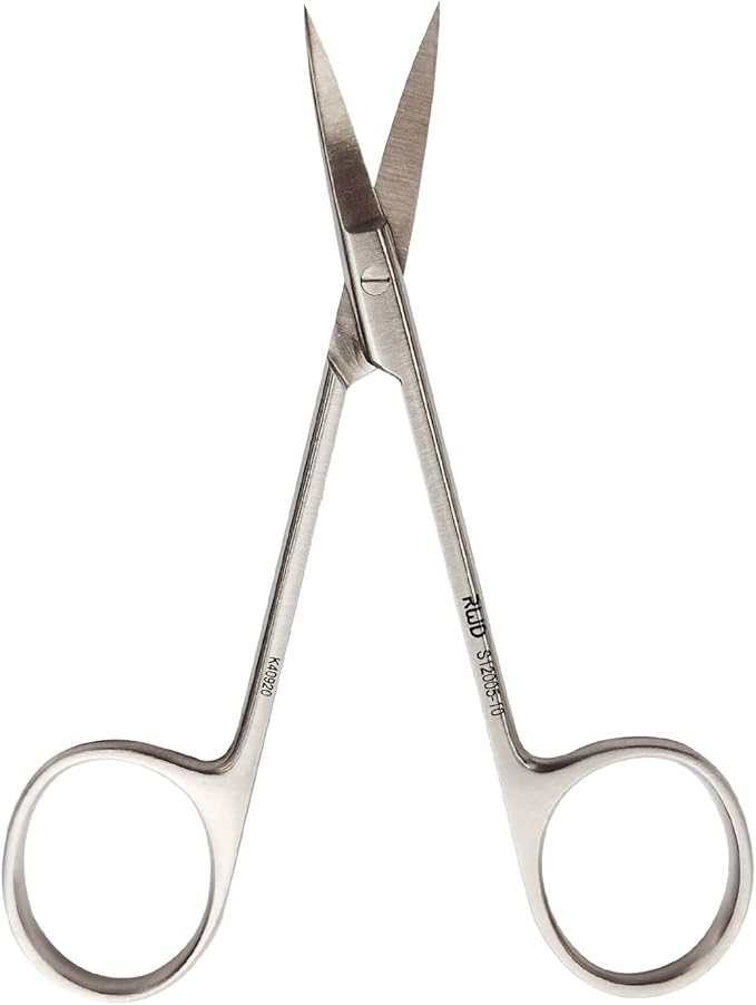 RWD IRIS-Fine Micro Scissors, 4.2 Inch Sharp Tip Straight Iris Medical Scissors, Martensitic Stainless Steel Surgical Scissor, Precision Cutting for Surgical, Dental & Lab, S12005-10