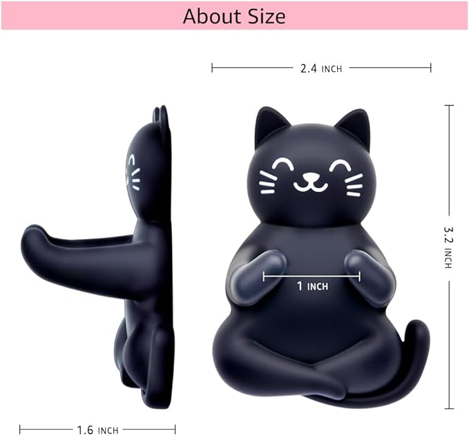 AGMDESIGN Cute Cat Razor Holder, Relaxing Shower Accessories, Women's Razor Hang in Shower, Funny Black Cat Bathroom Decor Gifts for Men Women Wife Husband Boyfriend Girlfriend