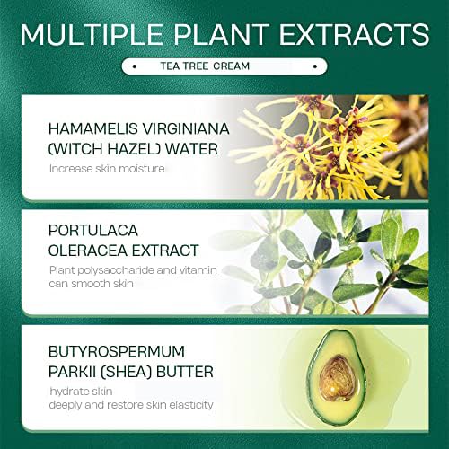 AKARY Tea Tree Oil Face Cream for Oily Skin, Extra Soothing & Nourishing Non-Greasy Facial Moisturizer, Gently Repair For Dry Skin, Balancing Oily Skin Moisturizer - Non-Greasy Moisturizer