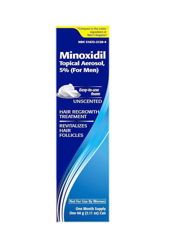 Minoxidil Topical Aerosol Foam, 5%, Hair Regrowth 3 Months Treatment for Men, 2.11 oz (3 Pack)