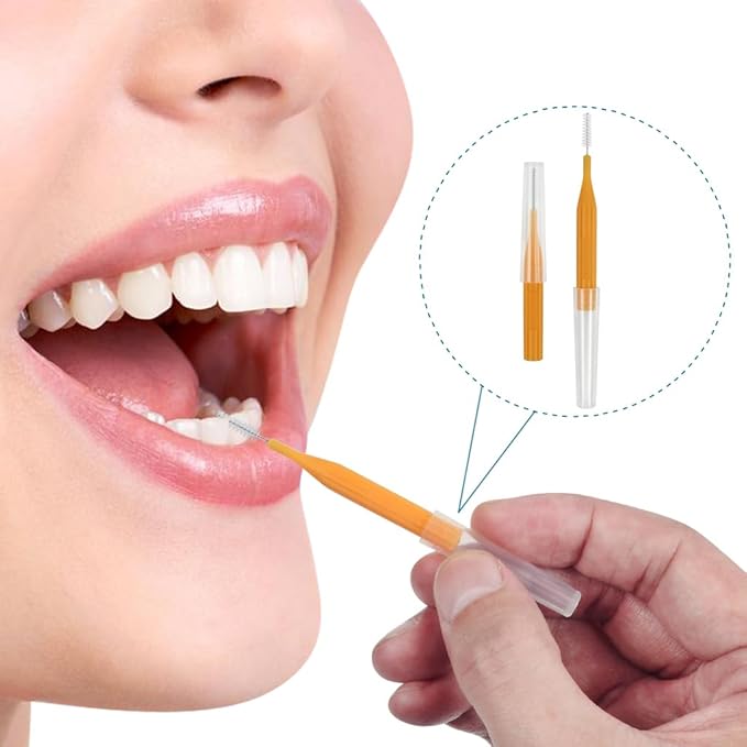 ewinever Interdental Brush,Toothpick Tooth Flossing Head Oral Dental Hygiene Brush, Tooth Cleaning Tool (Multicolors-88PCS)
