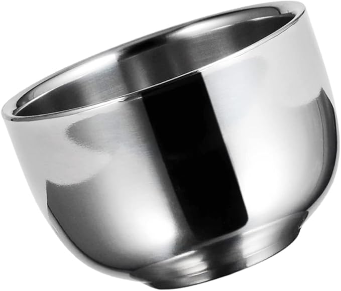 Shaving Bowl for Men Shaving Soap Bowl Cup Polished Stainless Steel Safe for Hands Suitable for Home Use Shop Decor