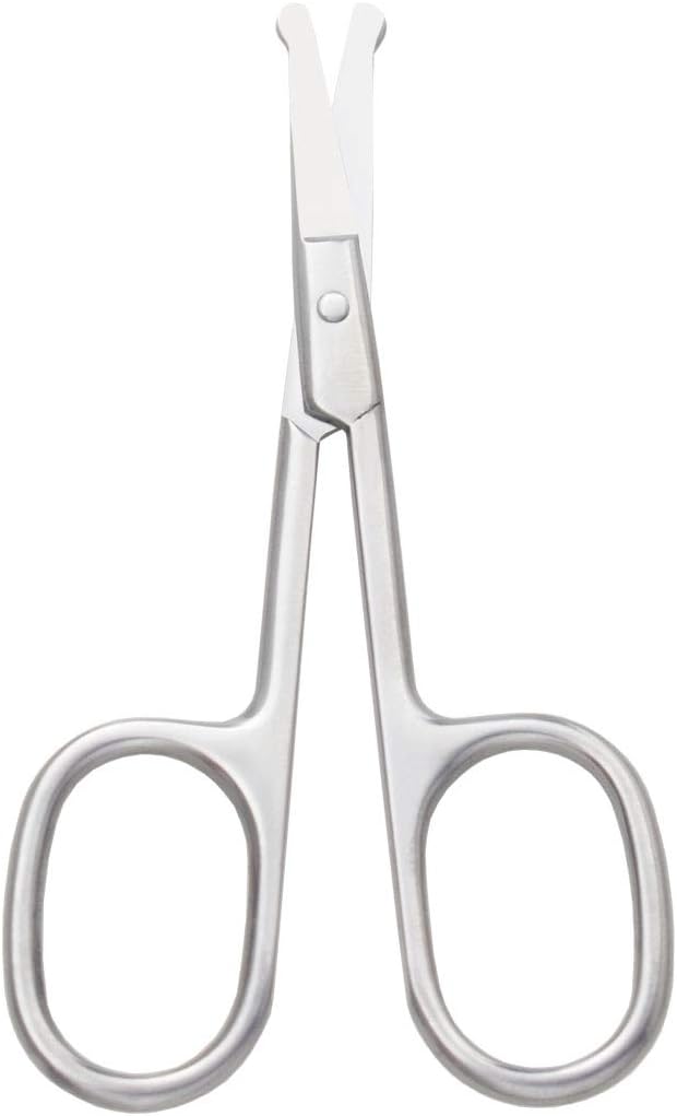 Eyebrow and Nose Hair Scissors, 3.7” Stainless Steel Professional Facial Nose Hair Trimmer Scissors for Women and Lace Wigs 2 Pieces
