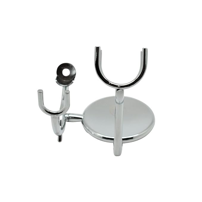 Anti Slip Chrome Metal Razor and Shaving Brush Stand Holder