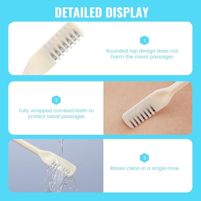 2-in-1 Nasal Hair Cutter with Storage Box,2026 Upgraded Nasal Hair Cutter,Manual Nasal Hair Cutter,360 Rotating Nose Trimmer Remover Tool,Double Sided Nose Hair Knife for Women Man (Blue - 6 Pieces)
