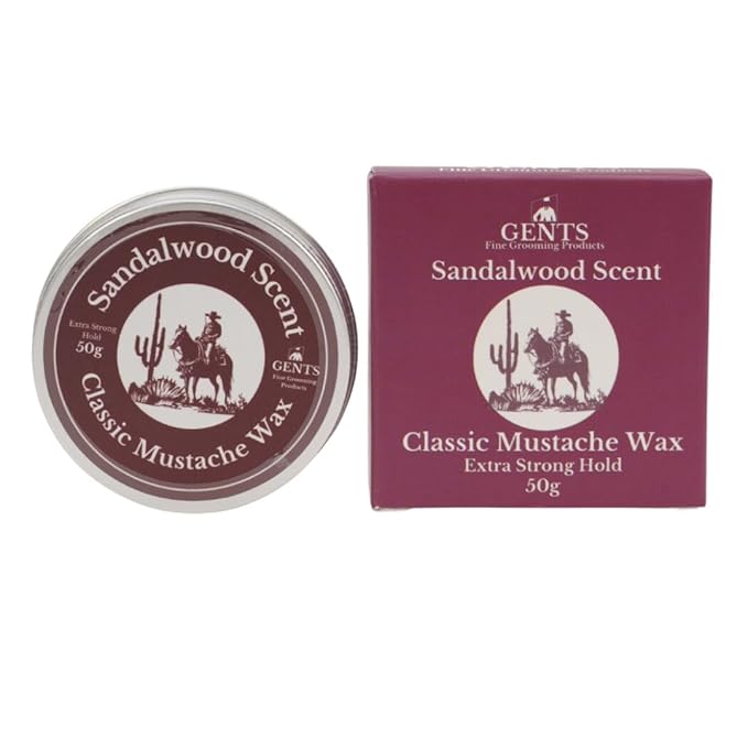 G.B.S Gents Strong Hold Sandalwood Mustache Wax, Easy Application, Restyleable, long lasting hold