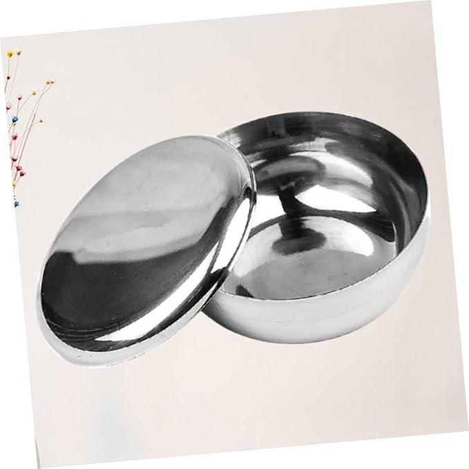 Baluue 1pc Stainless Steel Shaving Bowl Lid Accessory for Men for Traditional Wet Shaving Unbreakable Bubble Bowl for Smooth Lathering