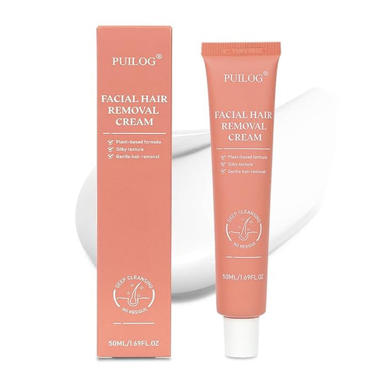 Facial Hair Removal Cream for Women Face, Painless Facial Depilatory Cream, Unwanted Chin Lip Hair Remover, Sensitive Skin Hair Removal At Home, Travel Size - 1.69fl.oz