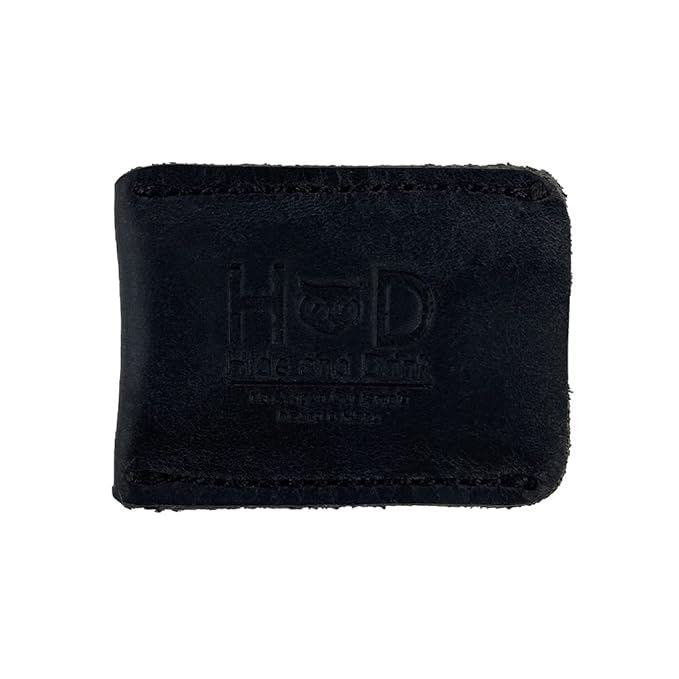 Hide & Drink, Leather Double Edge Safety Razor Head Protective Sheath, Shaving Travel Cover Handmade (Charcoal Black)