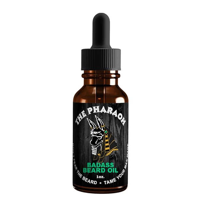 Badass Beard Care Beard Oil For Men - Pharaoh Scent, 1 oz - 100% Natural and Organic Food-grade Ingredients, Soften Hair and Hydrate Skin