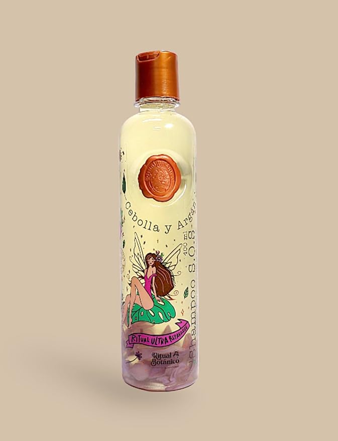 Ritual Botanico Shampoo Ultra Reparador S.O.S de cebolla y Argan,sin sal ni sulfatos, natural, ayuda al crecimiento, repara cuero cabelludo maltratados, seco o con alisados 400ml, Clear