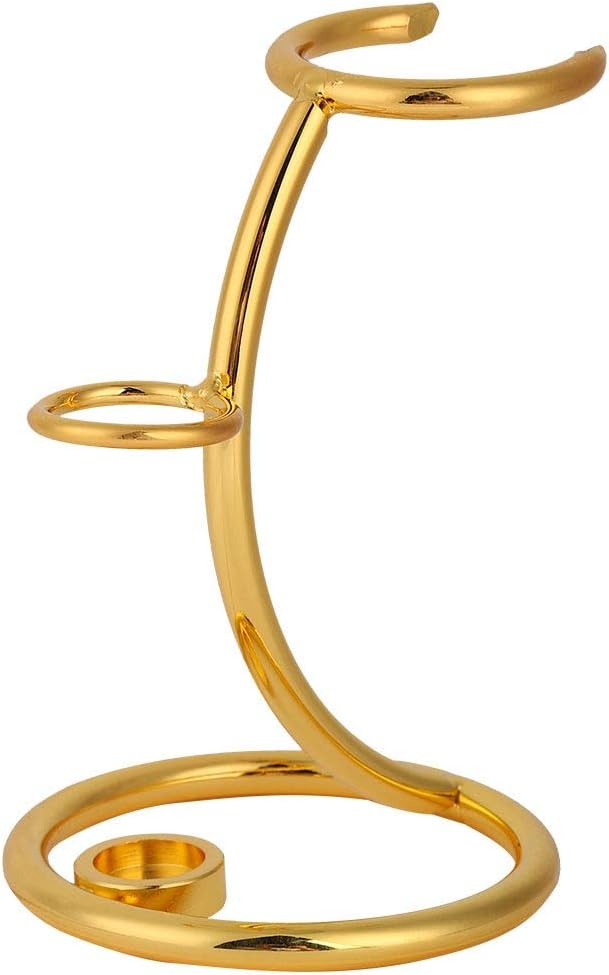 Tmtop Men Shaving Tool Holder Beard Shaver Razor Brush Stand Rack (Gold)