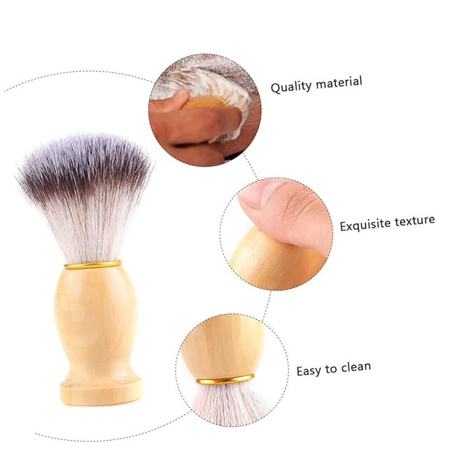 1Pc Wooden Handle Mustache Shaving Brush for Men Portable Beard Present for Father Day Valentine Day and Birthdays Suitable for All Beard