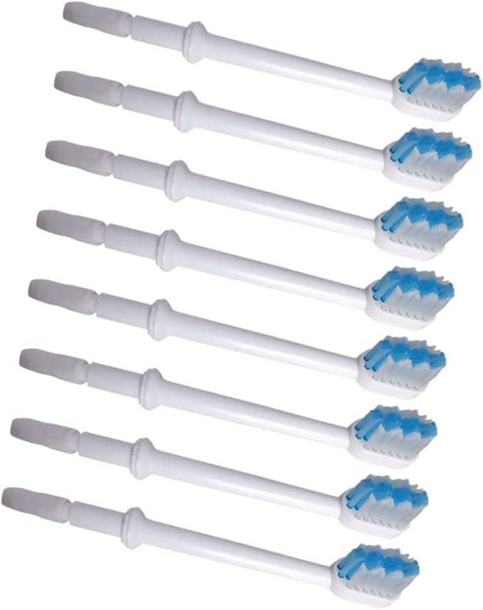 NOLITOY 2sets Replacement Brush Heads for Water Toothpick Accessories Durable Cleaning Tool Compatible with Oral Irrigators for Family Use Replace Every Months 8pcs*2