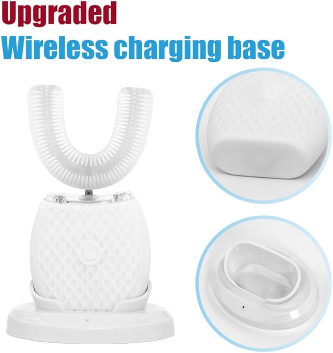 Automatic Toothbrush Portable Washable Soft Bristles 30s Automatic Timer Wireless Charging Dual-Use for Travel & Home