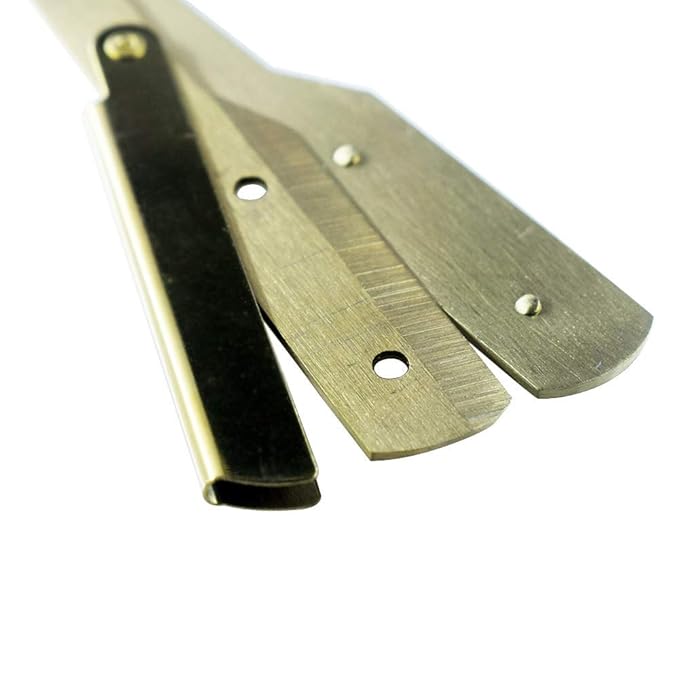Sicastar Stainless Steel Straight Edge Barber Shaving Razor Folding Straight Razor Single Edge Replaceable Blades fit for All of Double Edge Razor Blades (Gold)