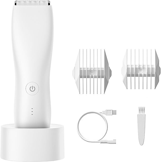 Electric Groin & Body Hair Trimmer for Men Waterproof Pubic Hair Trimmer for Men Rechargeable Groomer Trimmer Shaver