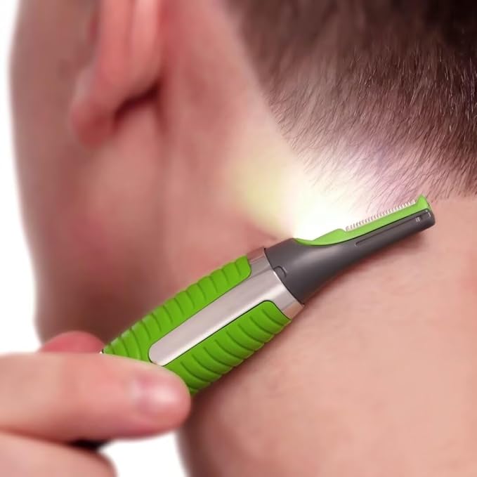 USonline911 2025 New Hair Trimmer Shaver Clipper for Men Women Ear Neck Eyebrow Trimmer Shaver Man Clean Trimer Razor & 2X Comb Attachments &1x Cleaning Brush (Green)