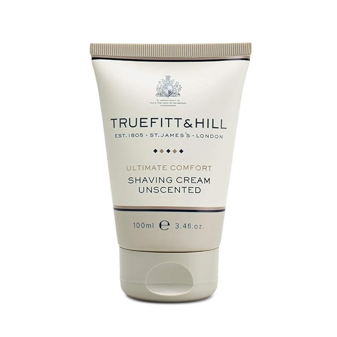 Truefitt & Hill Ultimate Comfort Shaving Cream Tube for Men, Unscented, 3.4 oz.