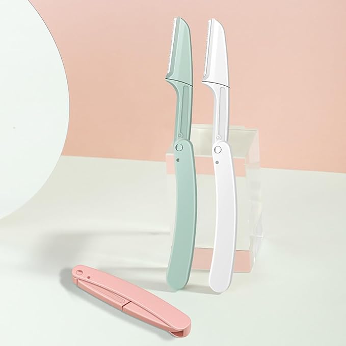 3 PCS Foldable Eyebrow Face Razors Multipurpose Eyebrow Trimmers Shaver Facial Hair Removal for Women