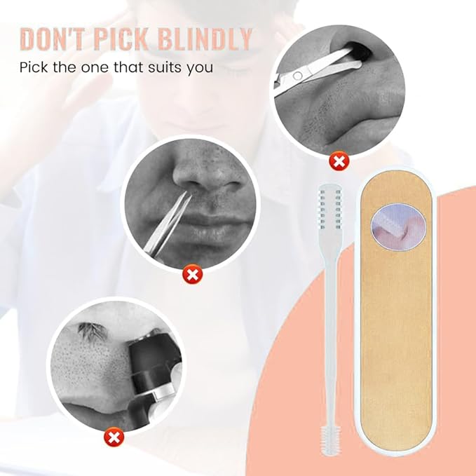Manual Nasal Hair Cutter for Men Women, 2026 Upgrade 360° Rotating Double Sided Nose Hair Trimmer with Earpick - Sharp, Smooth Cutting Nose Grooming Tool Portable Travel Essentials (36)