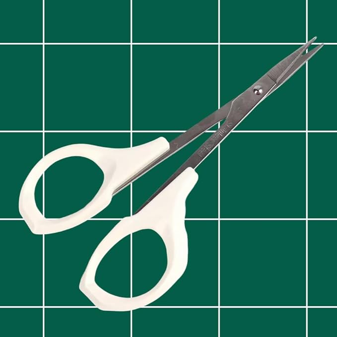 Eyebrow Scissor 4 Inch Trimming Manicure Lash Scissors for Multi-Purpose Cuticle Pedicure Beauty Grooming Kit for Nail, Eyelash, Dry Skin, Striaght Blade (White_Straight)