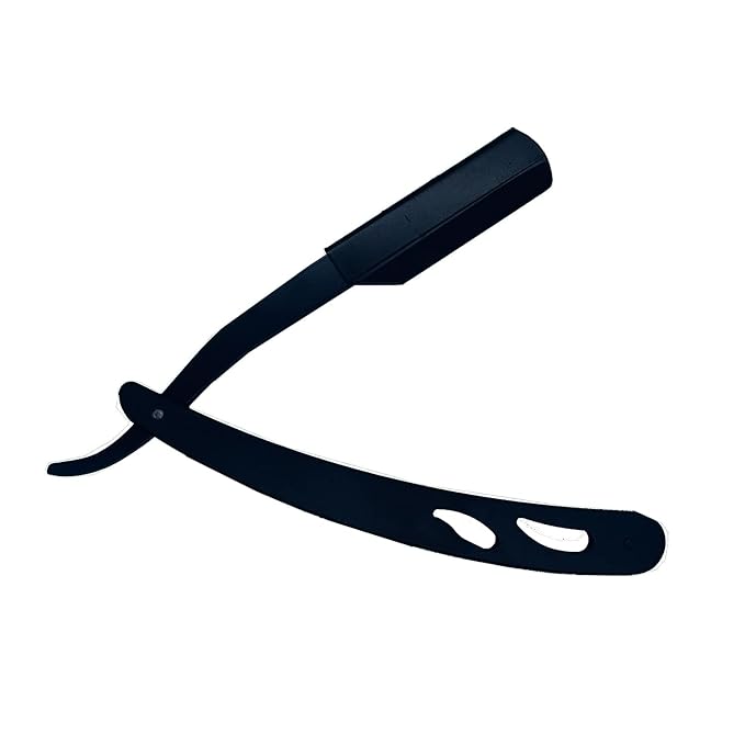 Stainless Steel Straight Edge Barber Shaving Razor Sicastar® Folding Straight Razor Single Edge Replaceable Blades fit for All of Double Edge Razor Blades (Black)