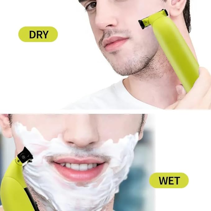 Body Hair Trimmer for Men,Body Groomer for Groin & Pubic,Rechargeable Body Shaver & Beard Razor, IPX7 Waterpoof Dual-Side Safe Blade-No Cuts,No Nick, Smooth Trim & Shave -Wet/Dry Use