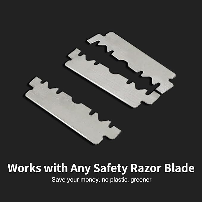 Razors for Women, Dual-Blade Safety Razor with Pivoting Head, Reusable Metal Shaving Razor, with 10 Double Edge Blades, Smooth Close Shave, Rose Glod