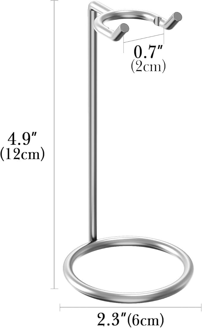 Linkidea Stainless Steel Safety Razor Stand, Polished Chrome Travel Shaving Razor Holder Compatible with Long Handle Safety Razor, Fusion 5 (Silver)