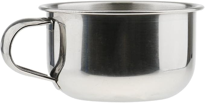 Luxury Shaving Soap Bowl, Thick Lather, Unbreakable, Tactile Texture, Great for Most Pucks & Soaps,5 Pack of Stainless Steel Shaving Mugs for Men with Handles