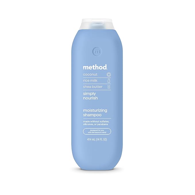 Method Moisturizing Shampoo, Simply Nourish - Instantly Hydrates and Revives Dry Hair, Safe for Color-Treated Hair - Sulfate Free, Paraben Free and Cruelty Free - 14 Fl Oz, Pack of 1