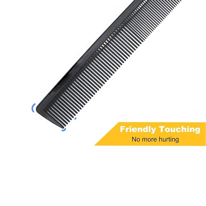Avenoir Carbon Fiber Cutting Comb - Professional 8.3" Anti-Static Heat Resistant Fine and Wide Tooth Comb for All Hair Types, 2 Pack