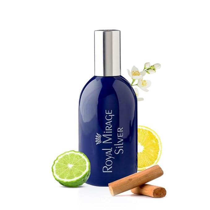 Royal Mirage Silver Eau de Cologne - Premium Floral & Woody Fragrance Spray - 120ml (4 oz) Long-Lasting EDC - Authentic Heritage Scent