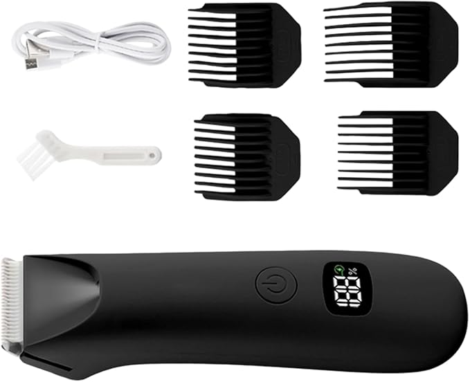 Body Trimmer for Men - Shavers Digital Display Low Noise Groomer, Intimate Pubic Balls Back Armpit Chest Arm Razor, Electric Personal Hygiene Tool | Waterproof Cordless Rechargeable Grooming Kit