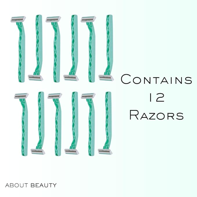 Kai About Face Body Twin Blade Pivoting Disposable Razors; 12 Shavers for Women; Curve-Hugging Pivoting Head with Aloe & Vitamin E Strip, Shaving Razors for Women