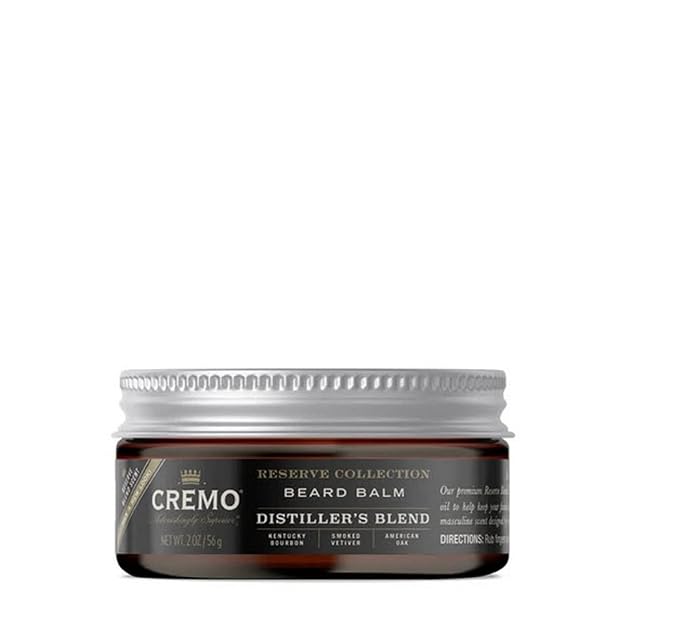 Cremo Styling Beard Balm, Distiller's Blend (Reserve Collection), Nourishes, Shapes And Moisturizes All Lengths Of Facial Hair, 2 Ounce