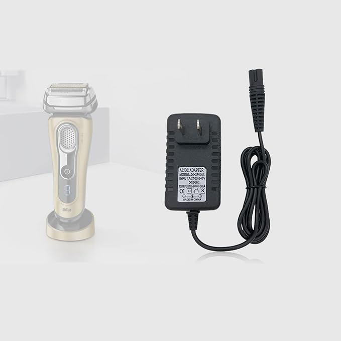 Charger Replacement for Braun Series 9 7 5 3 1 Shaver, 12V Power Supply Charging Cord 4 ft - PDEEY