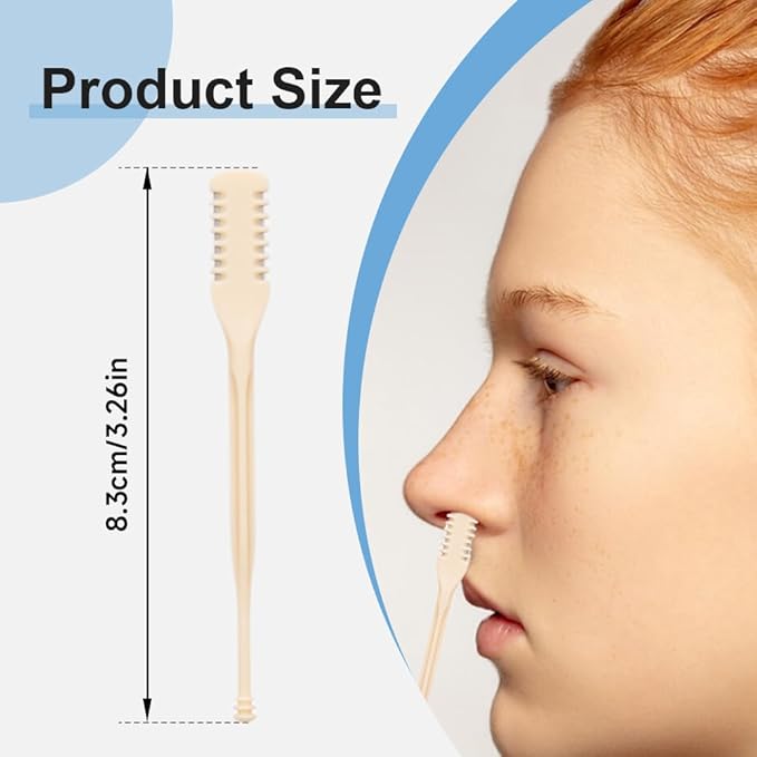 2 in 1 Nasal Hair Cutter, 2025 New Double Sided Nose Hair Knife Nostril Hair Remover Tool, Upgrade Manual 360° Rotating Nose Hair Trimmer with Ear Digger for Men, Women (BeigeX3)
