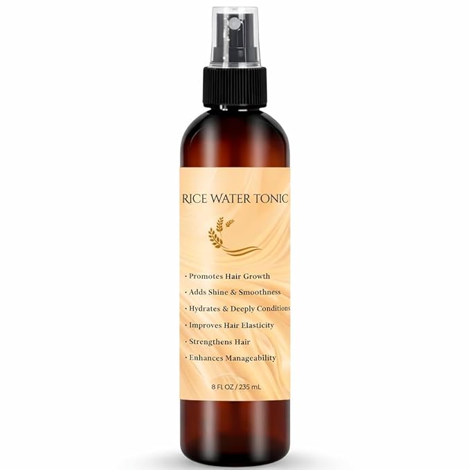 Fermented Rice Water Hair Tonic | 8 Fl OZ | Strengthening Scalp Spray for Hair Growth, Hydration & Shine with Fermented Rice Water, Biotin, Caffeine, Aloe Vera, and Rice Protein