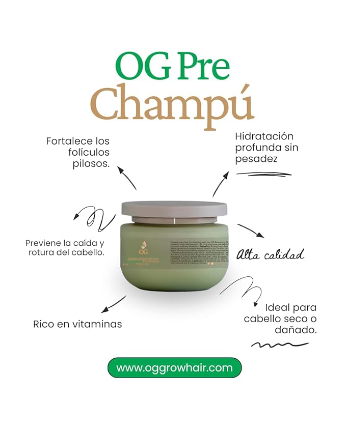 OG Pre-Shampoo Treatment for Dry and Damaged Hair, 8 oz, Deep Hydration Formula with Vitamins, Strengthens Hair Follicles